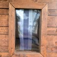 Psí bouda - vchod, PVC 100×2 + dřevěné lišty
